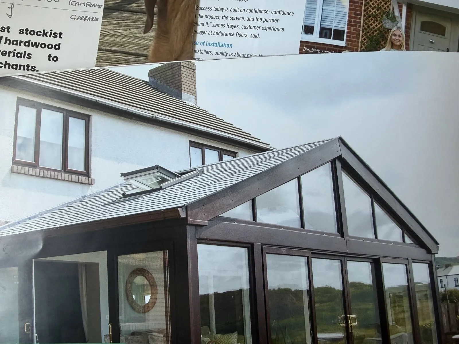 Interior view of an insulated conservatory roof replacement reducing condensation